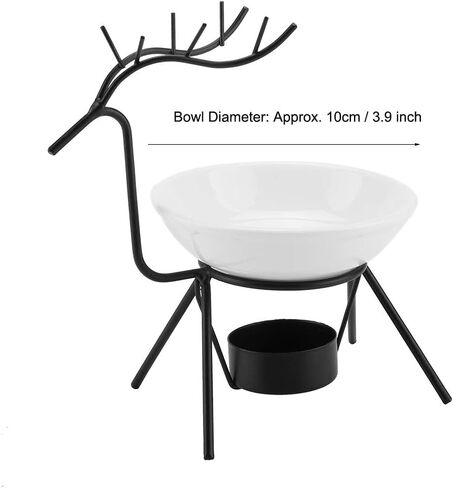 Yinuoday Candle Holder Oil Burner, Ceramic Tealight Oil Diffuser Deer Shape Iron Essential Oil Aroma Burner Candle Holder Home Decoration in Kuwait