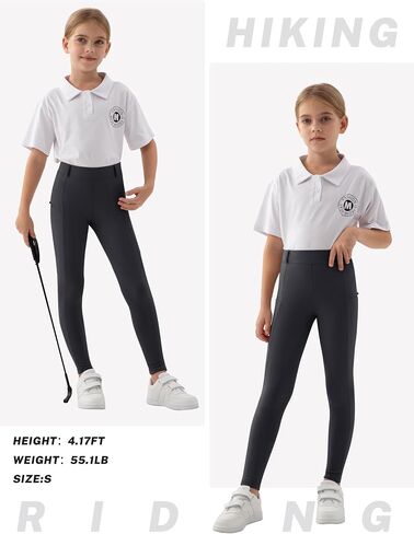 MoFiz Girls Horse Riding Pants Summer Full Seat Silicone Kids Equestrian Breeches Youth Schooling Tights Zipper Pockets in Saudi Arabia