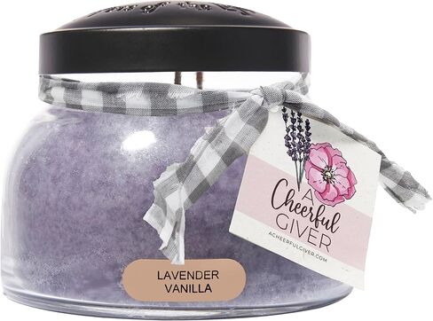 A Cheerful Giver — Lavender Vanilla - 34oz Papa Scented Candle Jar with Lid - Keepers of the Light - 155 Hours of Burn Time, Gift Candle, Violet in Saudi Arabia