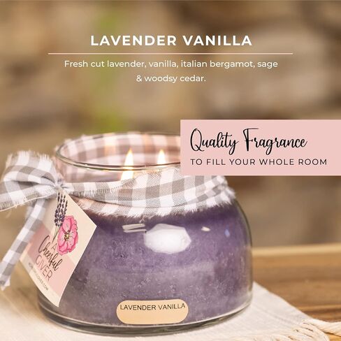 A Cheerful Giver — Lavender Vanilla - 34oz Papa Scented Candle Jar with Lid - Keepers of the Light - 155 Hours of Burn Time, Gift Candle, Violet in Saudi Arabia