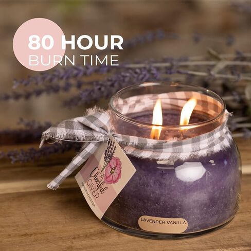 A Cheerful Giver — Lavender Vanilla - 34oz Papa Scented Candle Jar with Lid - Keepers of the Light - 155 Hours of Burn Time, Gift Candle, Violet in Saudi Arabia