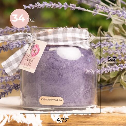 A Cheerful Giver — Lavender Vanilla - 34oz Papa Scented Candle Jar with Lid - Keepers of the Light - 155 Hours of Burn Time, Gift Candle, Violet in Saudi Arabia