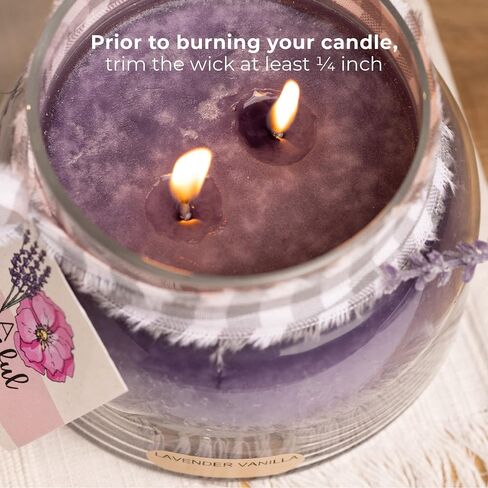 A Cheerful Giver — Lavender Vanilla - 34oz Papa Scented Candle Jar with Lid - Keepers of the Light - 155 Hours of Burn Time, Gift Candle, Violet in Saudi Arabia