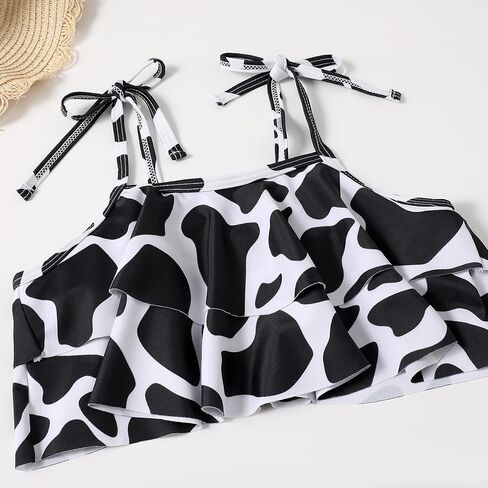Girls Two Piece Swimsuit Cute Hawaiian Ruffle Bikini Summer Beach Swimwear Kids Bathing Suit Set 5-12 Years in Saudi Arabia