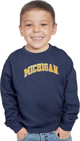 سويت شيرت Little King NCAA للأطفال الصغار للأولاد والبنات بياقة دائرية مع حروف من نسيج قطني طويل - ألوان الفريق 2T 3T 4T in Saudi Arabia