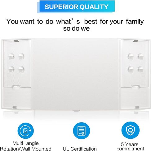 Sunco Lighting 1 Pack مصابيح الطوارئ، مصابيح الطوارئ LED التجارية لانقطاع التيار الكهربائي، بطارية احتياطية (180 دقيقة)، حامل على الحائط، سلك صلب، 120-277 فولت تيار متردد، مجموعة إضاءة خروج مقاومة للحريق. in Kuwait