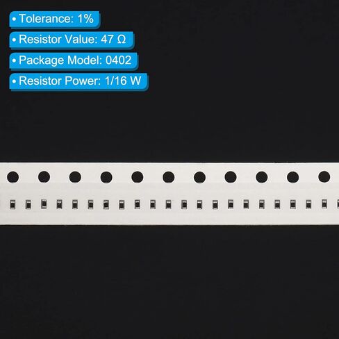 PATIKIL 0402 Chip Resistor، 200 Pack 47 Ohm 1% Tolerance 1/16W جهاز تثبيت السطح مجموعات مقاومة الأغشية السميكة للمنتجات الإلكترونية in Saudi Arabia