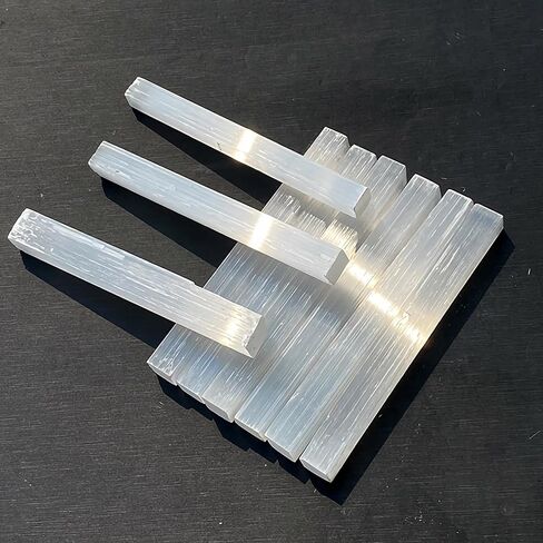 14PC Large Selenite Crystal Sticks -4In Raw Rough Selenite Crystals Bulk for Healing Reiki and Meditation Protection Wiccan Altar Supplies Selenite Stone in Saudi Arabia