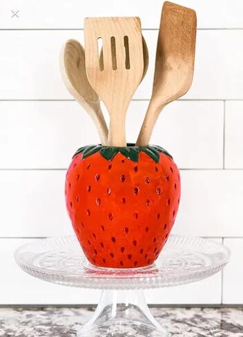 Strawberry Charm Ceramic Vase: Vintage-Inspired Décor for Home, Office, or Garden - Handcrafted, Unique, and Charming - Perfect for Floral Arrangements - Ideal Gift for Nature Lovers (Medium) in Saudi Arabia
