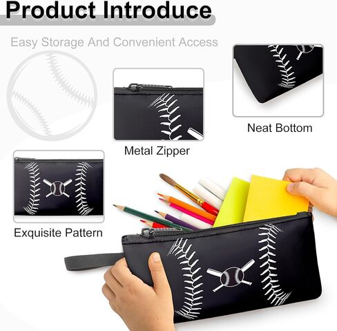 حقيبة ظهر بيسبول للأولاد، حقيبة ظهر بيسبول للأطفال للمدرسة، مجموعة حقائب كتب مقاس 17 بوصة مع حقيبة غداء وحقيبة أقلام وسلسلة مفاتيح باللون الأسود in Kuwait