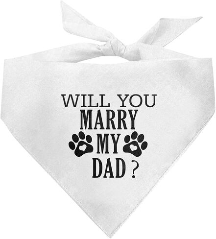 Will You Marry My Dad? Dog Bandana, Black Dog Bandana, Funny Wedding Pet Dog Bandana, Dog Engagement Announcement Dog Bandana, Gift for Dog Lover, Dog Bandana for Small Medium Large Dogs (D74) in Saudi Arabia