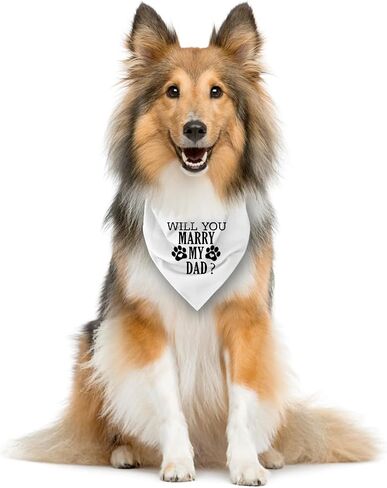 Will You Marry My Dad? Dog Bandana, Black Dog Bandana, Funny Wedding Pet Dog Bandana, Dog Engagement Announcement Dog Bandana, Gift for Dog Lover, Dog Bandana for Small Medium Large Dogs (D74) in Saudi Arabia