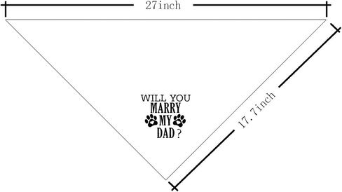 Will You Marry My Dad? Dog Bandana, Black Dog Bandana, Funny Wedding Pet Dog Bandana, Dog Engagement Announcement Dog Bandana, Gift for Dog Lover, Dog Bandana for Small Medium Large Dogs (D74) in Saudi Arabia
