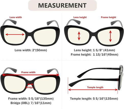 Eyekepper Computer Glasses for Women Oversize Reading Glasses Blue Light Blocking - Black +1.00 in Saudi Arabia