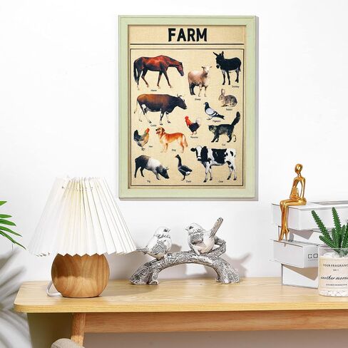 Set of 6 Farm Poster Breeds of Chickens Cattle Dogs Pigs And Goats Poster Retro Painting 12 x 16 Inch Decorative Wrap Poster Wall Art Picture Vintage Decor Poster for Wall Animal Posters Prints in Saudi Arabia