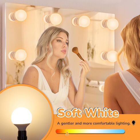 MAXvolador G25 LED Globe Light Bulb 60W Equivalent, Daylight White 5000K E26 Vanity Light Bulbs for Bathroom Makeup Mirror, Round Bulb Non-Dimmable 8-Pack in Saudi Arabia