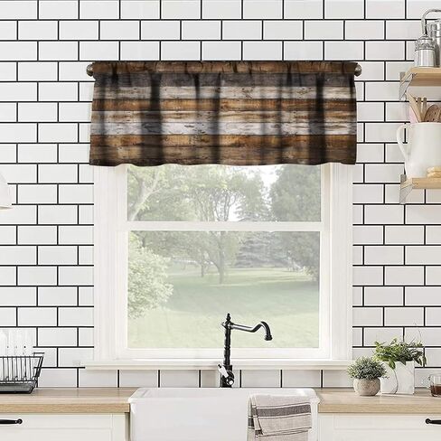 Buffalo Plaid Windows Valances Curtain, White Black Buffalo Check Plaid Home & Love Heart Pattern Design,Decorative Curtain Valance for Kitchen Decor with Rod Pocket 54x18in in Saudi Arabia