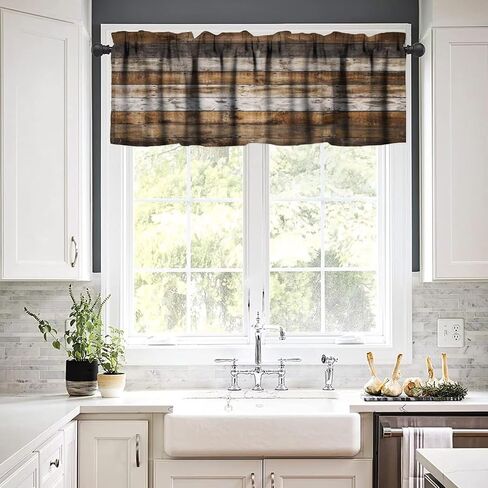 Buffalo Plaid Windows Valances Curtain, White Black Buffalo Check Plaid Home & Love Heart Pattern Design,Decorative Curtain Valance for Kitchen Decor with Rod Pocket 54x18in in Saudi Arabia