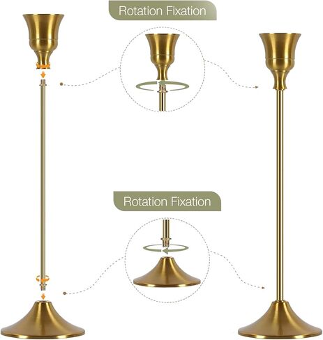 Candle Holder Taper Candle Holders - Gold Candlestick Holder Brass Candlestick Holders Set of 6, Vintage Candlestick Holders for Wedding Party Home Fireplace Dining Table Decor in Saudi Arabia