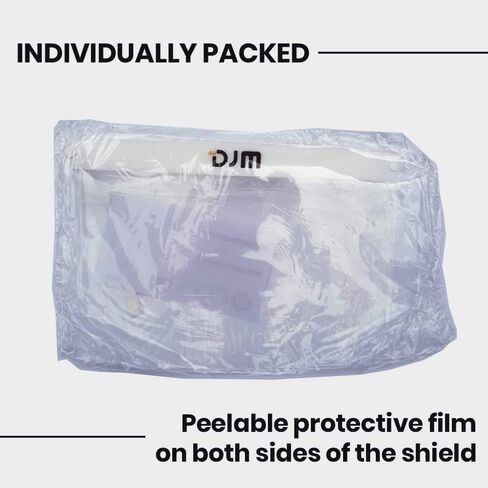[US STOCK] DJM 4.0 Full Face Shield 10PCS (Anti-Fog, Clear Vision, Comfort Sponge, 2-sided Protective Films, Individually Packed) in Saudi Arabia