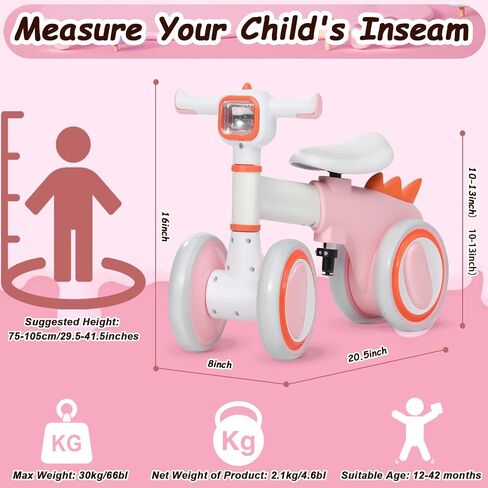 Baby Balance Bike for 1-3 Years Old Boys Girls, 12-36 Month Toddler Balance Bike, Cricket Baby Walker Balance Bike with 4 Wheels Toddler First Bike, Toddler Bicycle Toy, First Birthday Gifts in Saudi Arabia