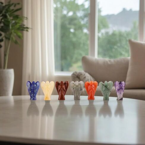 لاكي العقيق 7 شاكرا الملائكة مجموعة من 7 - بلورات ريكي العلاجية أحجار التوازن الشاملة in Kuwait