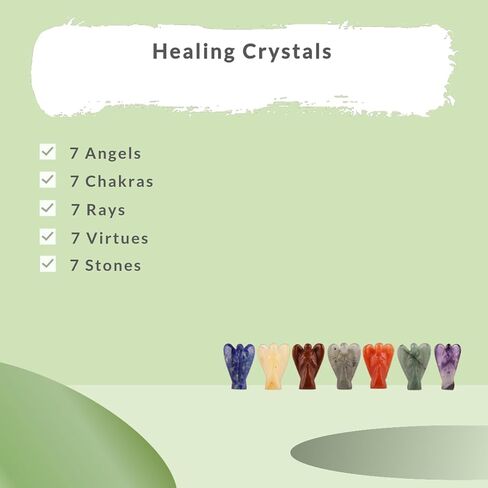 لاكي العقيق 7 شاكرا الملائكة مجموعة من 7 - بلورات ريكي العلاجية أحجار التوازن الشاملة in Kuwait