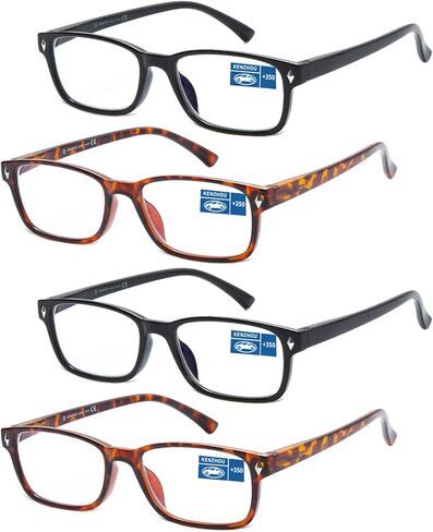 نظارات قراءة K KENZHOU مكونة من 4 قطع للرجال والنساء مع مفصلات زنبركية للقراءة in Kuwait