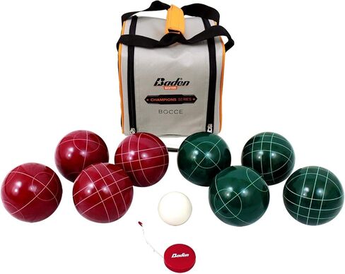 مجموعة كرة Baden Champions Bocce - الحجم الرسمي 107 مم والوزن الرسمي 920 جم مع حقيبة حمل وشريط قياس in Kuwait