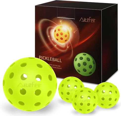 AiteFeir Pickleball Balls - 40 Hole Outdoor Pickleballs,4/12 Pack Premium Pickleballs,Sport Outdoor Play, High Bounce & Durable Pickle Balls Christmas Birthday Sports Gift in Saudi Arabia