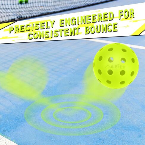 AiteFeir Pickleball Balls - 40 Hole Outdoor Pickleballs,4/12 Pack Premium Pickleballs,Sport Outdoor Play, High Bounce & Durable Pickle Balls Christmas Birthday Sports Gift in Saudi Arabia