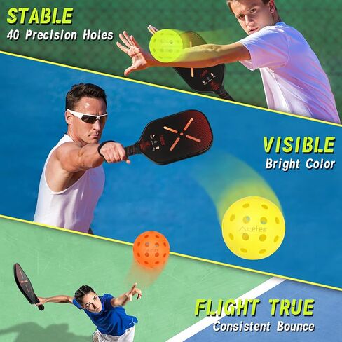 AiteFeir Pickleball Balls - 40 Hole Outdoor Pickleballs,4/12 Pack Premium Pickleballs,Sport Outdoor Play, High Bounce & Durable Pickle Balls Christmas Birthday Sports Gift in Saudi Arabia