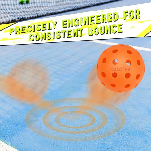 AiteFeir Pickleball Balls - 40 Hole Outdoor Pickleballs,4/12 Pack Premium Pickleballs,Sport Outdoor Play, High Bounce & Durable Pickle Balls Christmas Birthday Sports Gift in Saudi Arabia