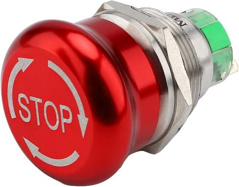 22mm Emergency Stop Push Button Switch Stainless Steel Metal 5A 250V SPDT in Saudi Arabia
