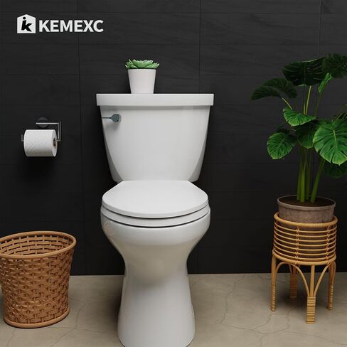 Round Toilet Seat, Slow Soft Quiet Close, No Wiggle Never Loosen,Easy To Install And Clean, Fits All America Standard Toilets,Thicken Engineering Plastic-White(16.5") in Saudi Arabia