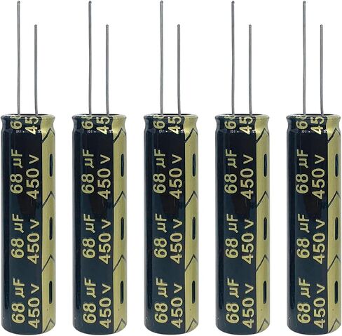 5Pcs 450v 68UF Aluminum Electrolytic Capacitors 13x50MM(0.51x1.97in) High Frequency Capacitors for LED LCD Power Board DIP in Saudi Arabia