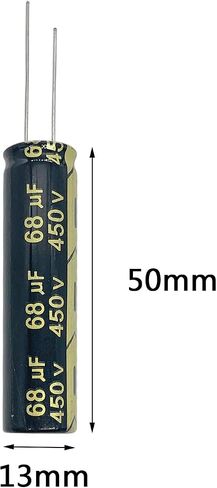 5Pcs 450v 68UF Aluminum Electrolytic Capacitors 13x50MM(0.51x1.97in) High Frequency Capacitors for LED LCD Power Board DIP in Saudi Arabia