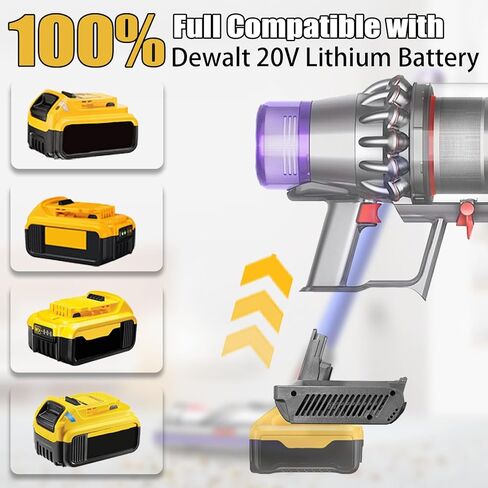 لمحول المسمار V11 SV14 لبطارية Dewalt 20V Max، تحويل إلى Dyson V11 المسمار من النوع المطلق، الكامل، الرقيق، مكنسة كهربائية من سلسلة Pro (فقط لمحول المسمار V11) in Kuwait