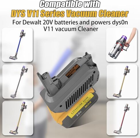 لمحول المسمار V11 SV14 لبطارية Dewalt 20V Max، تحويل إلى Dyson V11 المسمار من النوع المطلق، الكامل، الرقيق، مكنسة كهربائية من سلسلة Pro (فقط لمحول المسمار V11) in Kuwait