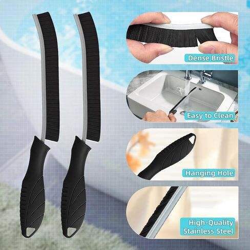 2 Pack Cleaning Brush, Pool Brush, Grout Brush, Hard Bristle Crevice Cleaning Brush, Multifunctional Deep Cleaning Supplies for Swimming, Walls, Shower, Bathroom, Tile, Kitchen, Tub，Sink, Toilet in Saudi Arabia