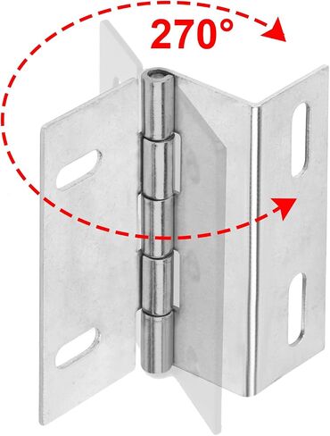 6 Pcs 4" Half-Surface Hinges Chest Hinges, 304 Stainless Steel Offset Door Hinge expandable door hinges Shutter Hinges Semi-Concealed Three Fold Retro Hinges for Door, Cabinet, Furniture in Saudi Arabia