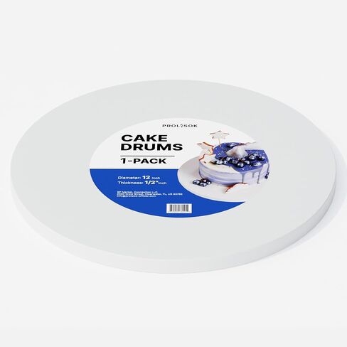 Cake Board 12 Inch, 1/2" Thick Round Cake Drum, Cake Decorating Supplies, Sturdy Corrugated Cardboard for Multi-Layer Cakes – 1 Pack in Saudi Arabia