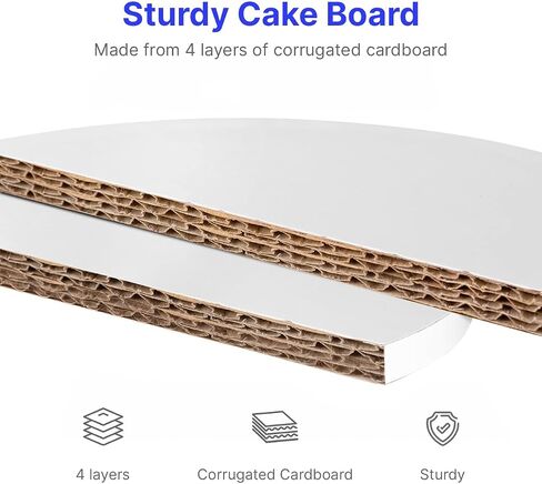Cake Board 12 Inch, 1/2" Thick Round Cake Drum, Cake Decorating Supplies, Sturdy Corrugated Cardboard for Multi-Layer Cakes – 1 Pack in Saudi Arabia