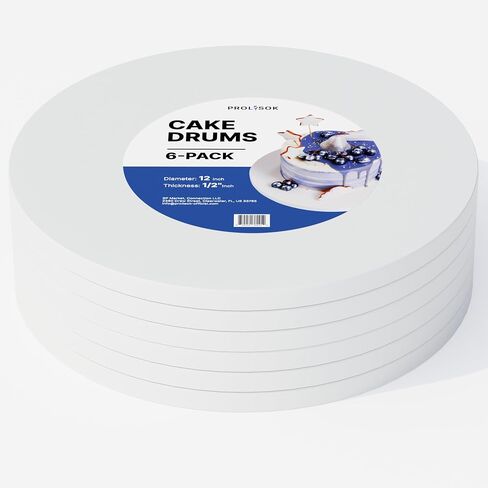 Cake Board 12 Inch, 1/2" Thick Round Cake Drum, Cake Decorating Supplies, Sturdy Corrugated Cardboard for Multi-Layer Cakes – 1 Pack in Saudi Arabia