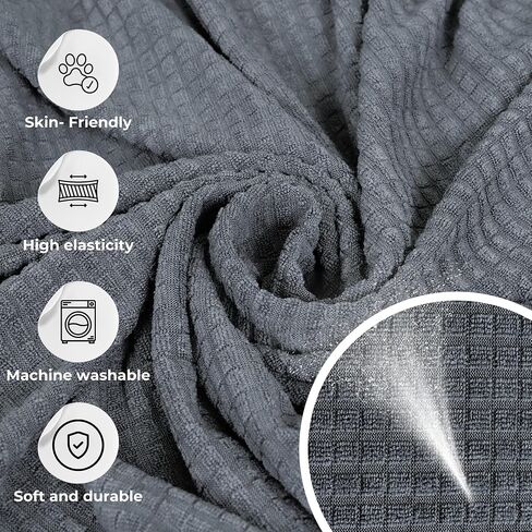 FoureverStore Sofa Covers Washable - Waterproof Couch Covers - Stretch Sofa Covers for 3 Cushion Couch Stylish Pet Couch Covers for Sofa (Gray) in Saudi Arabia