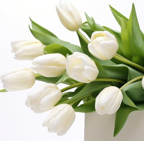 30 Pcs Mixed Color Tulips Artificial Flowers - 13" Height Real Touch PU Tulip Stems in 6 Assorted Colors for DIY Bouquets, Wedding, Mother's Day, Easter Day, Spring Themed Favors, Home Cemetery Decor in Saudi Arabia