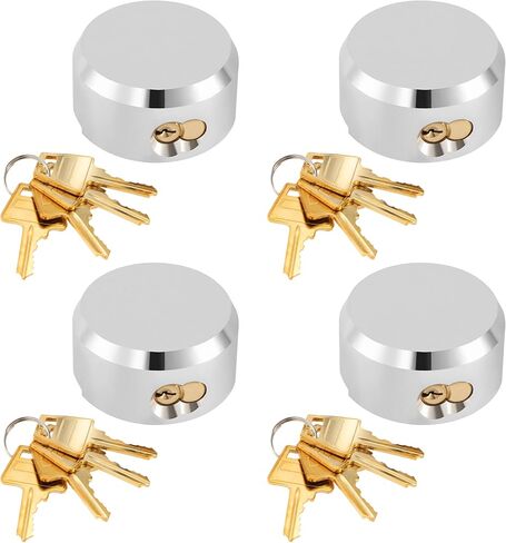 IRONWALLS قفل عفريت شديد التحمل 4 عبوات، 2-7/8 بوصة/73 مم من الفولاذ المخفي أقفال ذات مفاتيح على حد سواء، أجهزة قفل عفريت مستديرة فضية مع 16 قطعة مفاتيح للمقطورة، حاوية الشحن، سقيفة تخزين، بدون مشبك in Kuwait