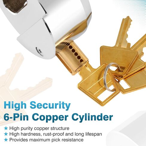 IRONWALLS قفل عفريت شديد التحمل 4 عبوات، 2-7/8 بوصة/73 مم من الفولاذ المخفي أقفال ذات مفاتيح على حد سواء، أجهزة قفل عفريت مستديرة فضية مع 16 قطعة مفاتيح للمقطورة، حاوية الشحن، سقيفة تخزين، بدون مشبك in Kuwait