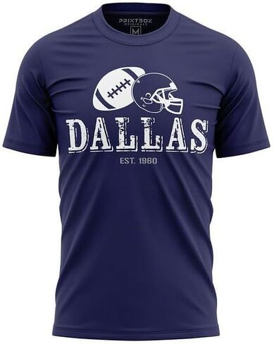 قميص دالاس لكرة القدم للرجال، 1960 Distressed Fans Gameday Apparel، تي شيرت كلاسيكي بياقة دائرية in Kuwait