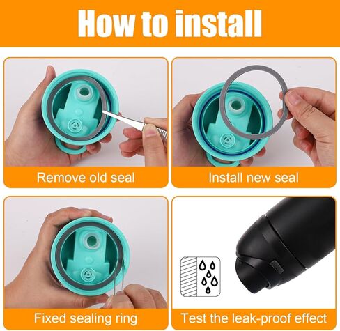 6 قطع حلقة إغلاق لزجاجة المياه بديلة لـ Owala FreeSip، غطاء سيليكون حلقة دائرية لزجاجة مياه Owala 24/25/32/40 أونصة، حشية غطاء مطاطي ملحقات زجاجة بديلة لـ Owala (رمادي) in Kuwait